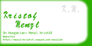 kristof menzl business card